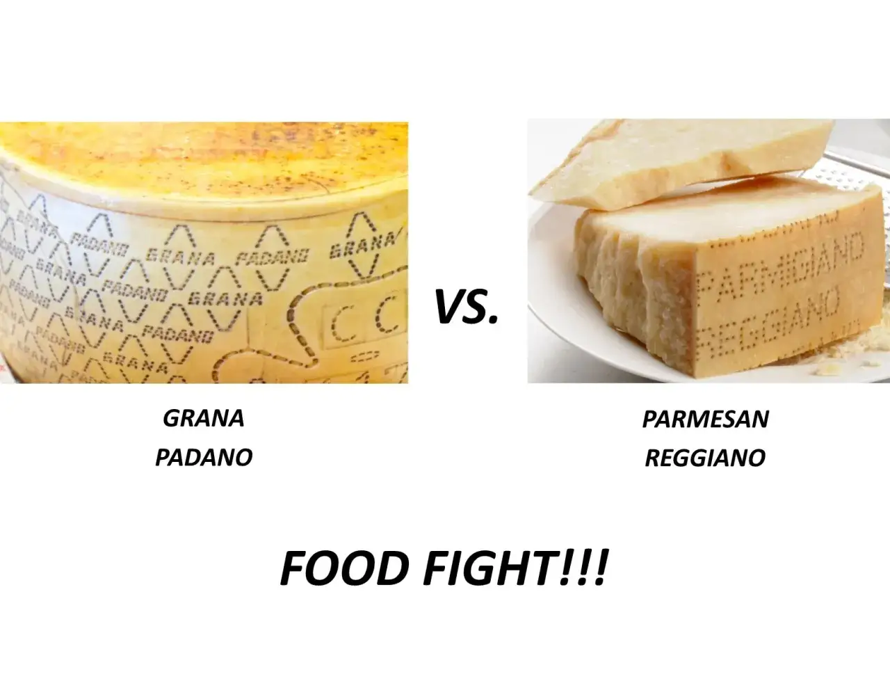 Tabela porównawcza Parmigiano Reggiano Grana Padano